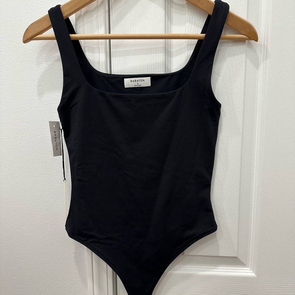 Aritzia Black Squareneck Bodysuit (S)